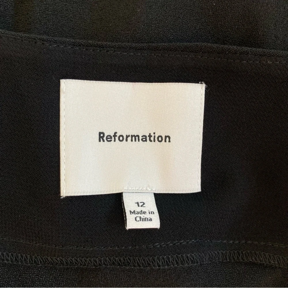 NWT Reformation Camira Dress Black Slip Midi, Size 12 - Picture 11 of 14